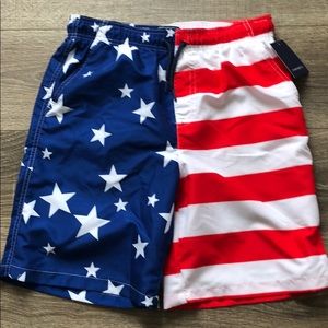 Men’s swimsuit swim trunks American flag